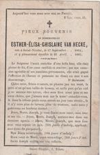 Carte de prière Van Hecke, Envoi, Image pieuse