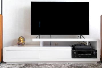 TV-meubel wit hoogglans "Castleberry" beschikbaar voor biedingen