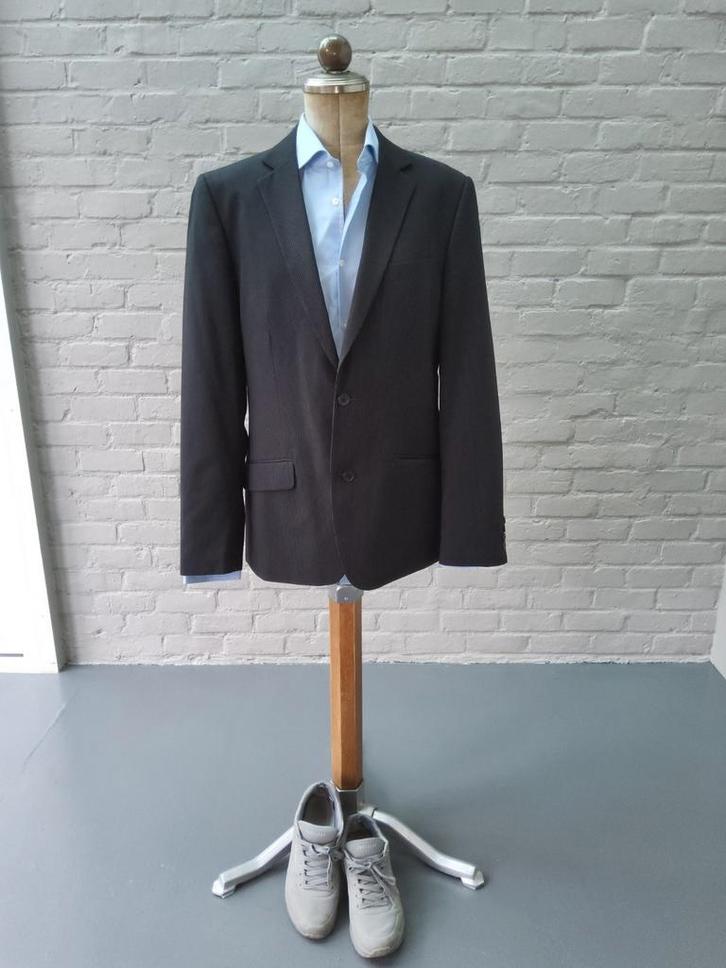 Blazer met krijtstreep Celio L - défauts, Kleding | Heren, Kostuums en vesten, Gedragen, Maat 52/54 (L), Zwart, Ophalen of Verzenden