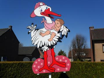Geboorte ooievaar / geboorteborden gr keuze, geen waarborg. beschikbaar voor biedingen
