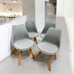 4 Chaises Scandinaves gris moderne, Ophalen, Gebruikt, Grijs, Vier