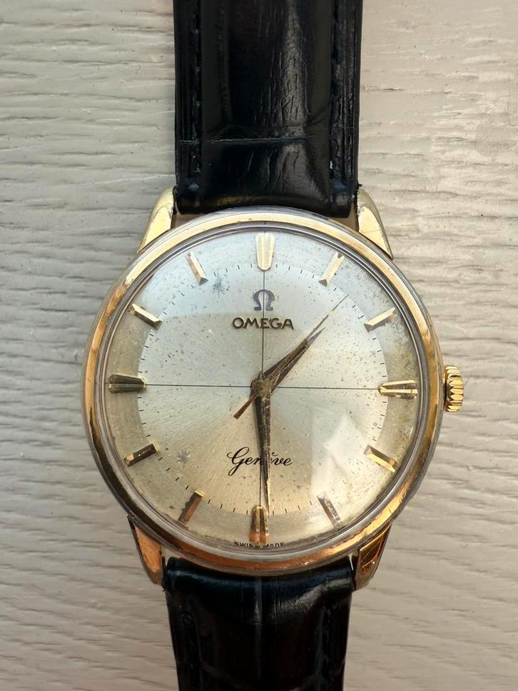 Vintage Omega Genève jaren '60 gold plated zeldzaam, Handtassen en Accessoires, Horloges | Antiek, Omega, Staal, Ophalen of Verzenden