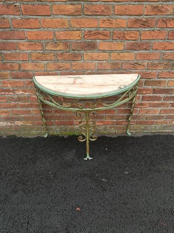 Art Deco console smeedijzer / marmer  disponible aux enchères