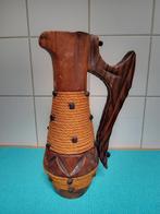 HOUTEN VAAS gesculpteerd  Mooi & Decoratief   Vintage, Enlèvement ou Envoi