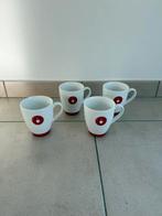 Ppd koffietas wit met rood 4 stuks nieuw, Enlèvement ou Envoi, Neuf, Uni, Tasse(s) et/ou soucoupe(s)