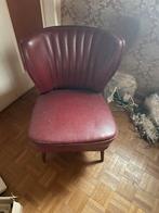 Retro zetel (in Bordeaux maar ook in zwart), Ophalen, Zo goed als nieuw