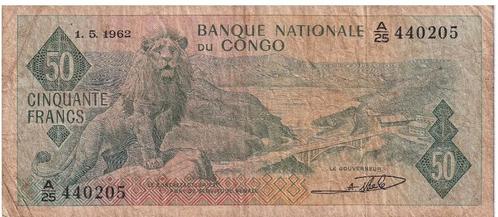 République du Congo, 50 francs, 1962, Timbres & Monnaies, Billets de banque | Afrique, Billets en vrac, Autres pays, Envoi