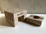 TRAVERTINE-set (asbak en bureau-organizer), Ophalen of Verzenden
