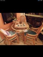 Mooie rotan set tafel met stoelen, Minder dan 4 stoelen, Ophalen of Verzenden, Zo goed als nieuw