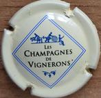 Champagnecapsule van VIGNERONS crème/blauw nr 665e, Nieuw, Frankrijk, Ophalen of Verzenden, Champagne