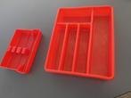 Vintage LOT de 2 ranges couverts plastic rouge " GILAC ", Enlèvement ou Envoi