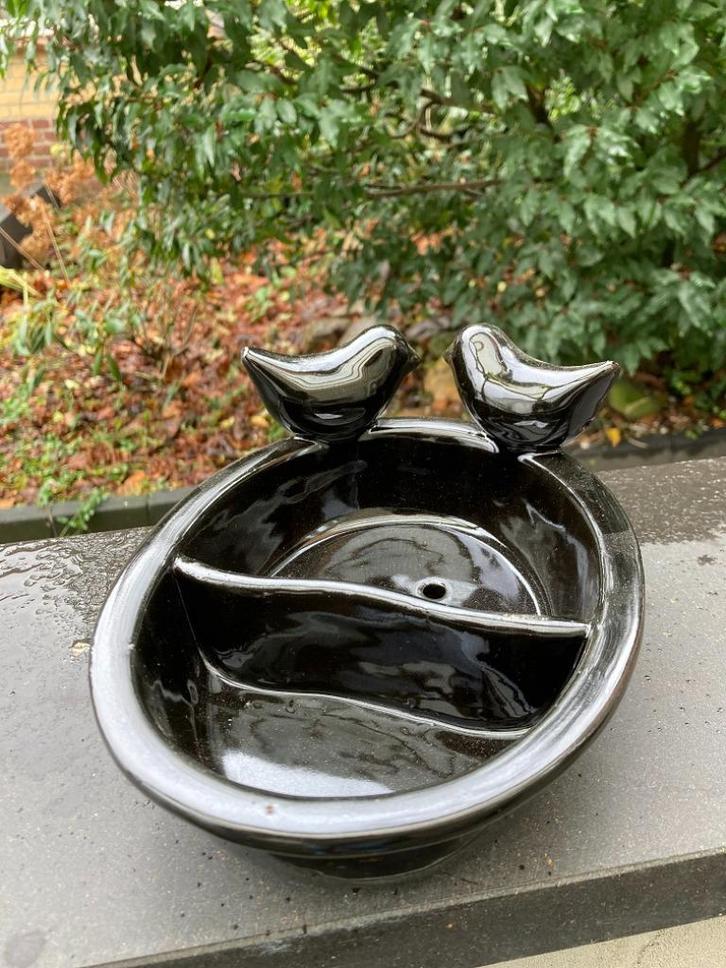 VOEDER DRINKSCHAAL KERAMIEK OVAAL ZWART, Jardin & Terrasse, Maisons & Bains d'oiseaux, Neuf, Enlèvement ou Envoi