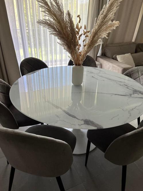 Table de salle à manger + 6 chaises, Huis en Inrichting, Complete eetkamers, Zo goed als nieuw, 4 tot 6 stoelen, Ophalen
