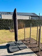 Nauwelijks gebruikt. Mét voet. Zwart., Tuin en Terras, Tuinschermen, Ophalen, Kunststof, 200 cm of meer, Zo goed als nieuw