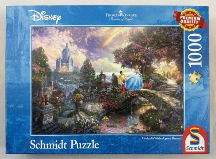 Schmidt Disney puzzel Thomas Kinkade 1000 st. Assepoester, Hobby en Vrije tijd, Denksport en Puzzels, Zo goed als nieuw, Verzenden