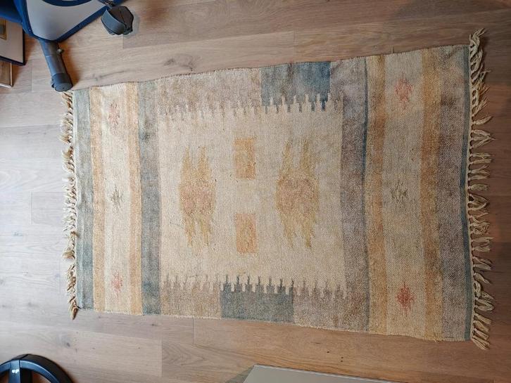 Handgemaakt kelim vloerkleed 100x160 cm - Boheemse stijl, Antiek en Kunst, Antiek | Tapijten, Tafelkleden en Textiel, Ophalen