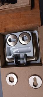 Poignées porte sur rosace nickel brossé, acier inoxydable s, Ophalen, Nieuw, Inox