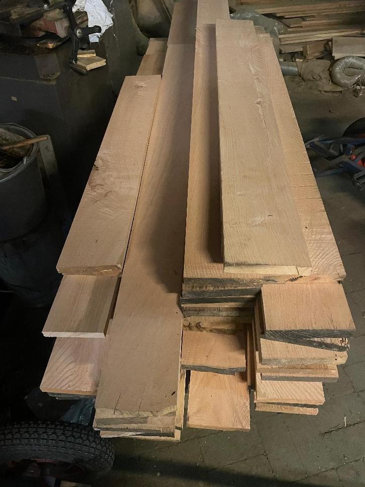 Partij eiken planken geschaafd, Doe-het-zelf en Bouw, Hout en Planken, Nieuw, Plank, Eiken, Minder dan 200 cm, Minder dan 25 mm