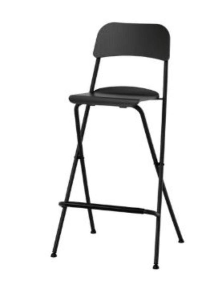 opklapbare barkruk, zwart, ikea (franklin), Huis en Inrichting, Overige Huis en Inrichting, Gebruikt, Ophalen