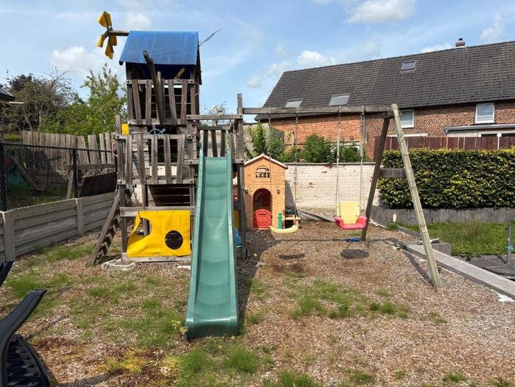 Speeltoren Wicky, Kinderen en Baby's, Speelgoed | Buiten | Speeltoestellen, Gebruikt, Glijbaan, Klimtouw, Klimwand, Schommel, Overige typen