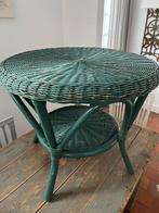 MOOIE ROTAN TAFEL GROEN  ROND BIJZETTAFEL SALONTAFEL TERRAS, Ophalen, Gebruikt, Rond, Overige materialen