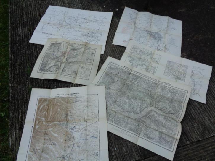 Stafkaarten Frans - Duitse oorlog 1870/71 , 6 stuks, Verzamelen, Militaria | Algemeen, Landmacht, Overige typen, Ophalen of Verzenden