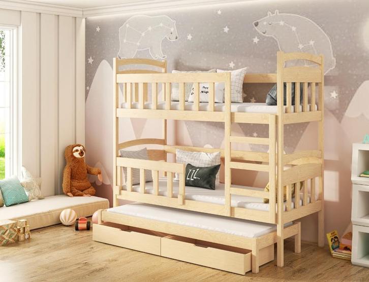 Nieuw Stapelbed GABI 160, 180, 200 Matrass grijs witte kleur, Kinderen en Baby's, Kinderkamer | Stapelbedden en Hoogslapers, Nieuw