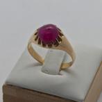 Gouden ring 18k met natuurlijke robijn maat 20, 19 tot 20, Ophalen of Verzenden, Zo goed als nieuw, Dame of Heer