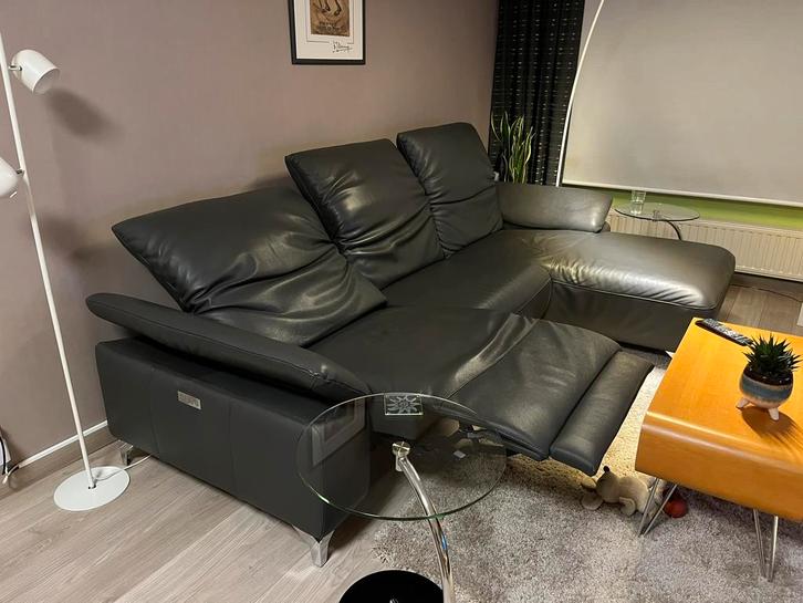 Musterring zetel in leder, Huis en Inrichting, Zetels | Zetels, Zo goed als nieuw, 250 tot 300 cm, Ophalen