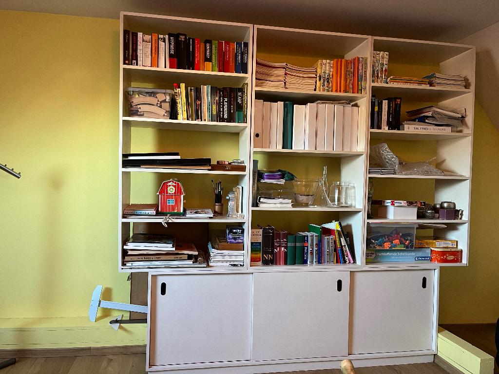 Boekenkast/wandkast, Huis en Inrichting, Kasten | Boekenkasten, Gebruikt, 200 cm of meer, 200 cm of meer, 25 tot 50 cm, Met deur(en)