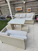 Tuinset glazen tafel en 2 lounge zetels, Tuin en Terras, Ophalen, Tuinset