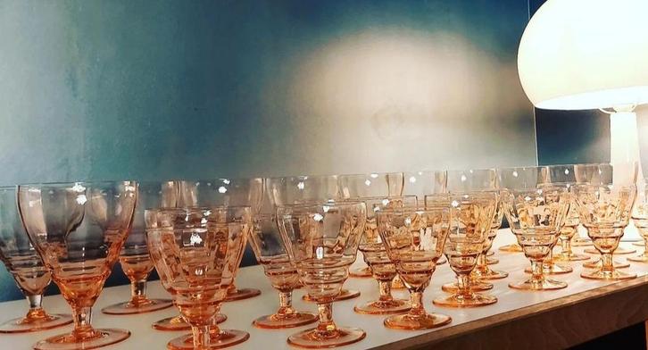 Rosaline wijnglazen, Antiek en Kunst, Antiek | Glaswerk en Kristal, Ophalen of Verzenden