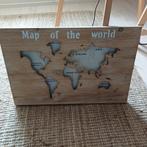 Wanddecoraties houten wereldkaart met verlichting., Ophalen of Verzenden, Zo goed als nieuw