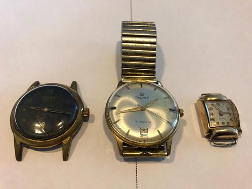 3 mechanische horloges, Handtassen en Accessoires, Horloges | Heren, Gebruikt, Polshorloge, Overige merken, Overige materialen