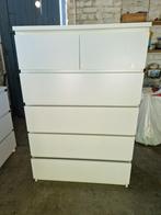 Commode MALM 6 tiroirs, blanc,, Ophalen, Gebruikt