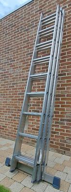 uitschuifbare ladder in 3 delen, Doe-het-zelf en Bouw, Ladders en Trappen, Ophalen, Zo goed als nieuw, Ladder, Opvouwbaar of Inschuifbaar