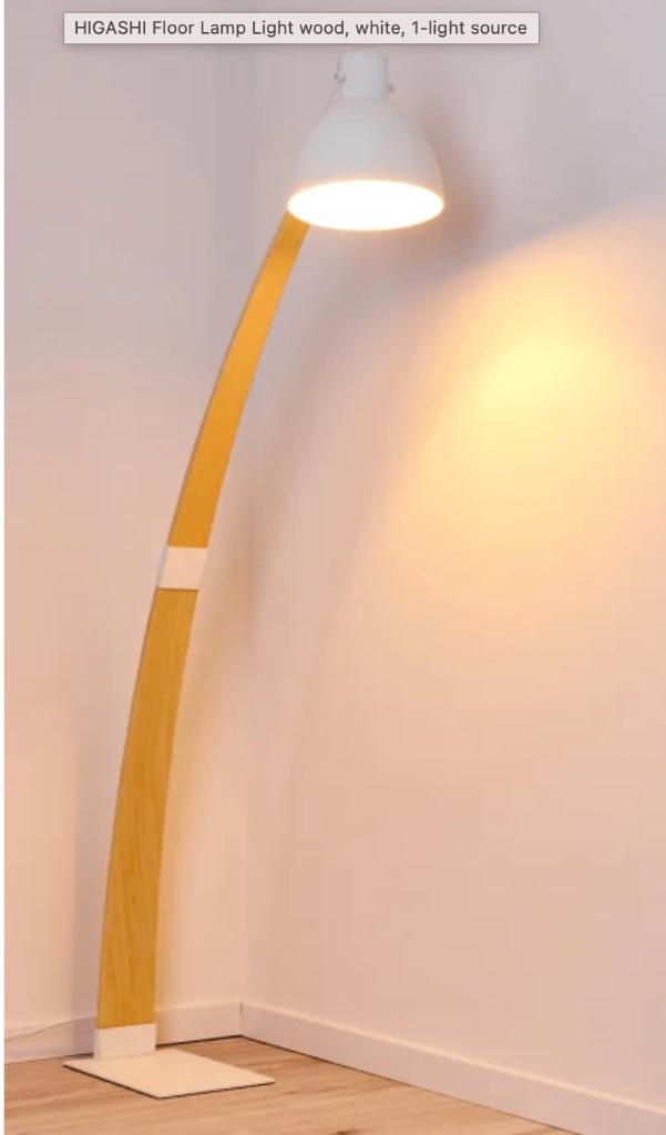 Lampadaire design scandinave (Arc en bois), Maison & Meubles, Lampes | Lampadaires, Comme neuf, 100 à 150 cm, Bois, Enlèvement