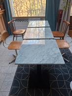 3 bistrotafel tafel café gietijzer marmer, Enlèvement, Cinq personnes ou plus, 50 à 100 cm, 50 à 100 cm