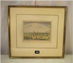 Prachtige Gekleurde Gravure - Unna - 35x33, Antiek en Kunst, Kunst | Etsen en Gravures, Ophalen of Verzenden