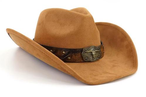 Western Cowboyhoed grote Riem Bull 'S Head Lederen Band Nieu, Kleding | Heren, Hoeden en Petten, Nieuw, Hoed, 57 cm (M, 7⅛ inch) of minder