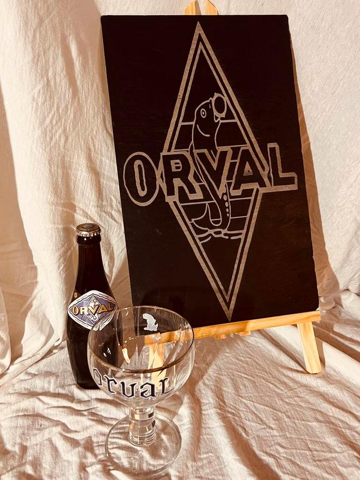 Orval-gravure op natuurlijke leisteen, Verzamelen, Biermerken, Zo goed als nieuw, Ophalen