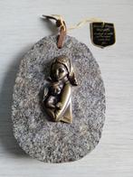 Vintage plavei steen met bronzen beeldje op, Enlèvement ou Envoi, Bronze