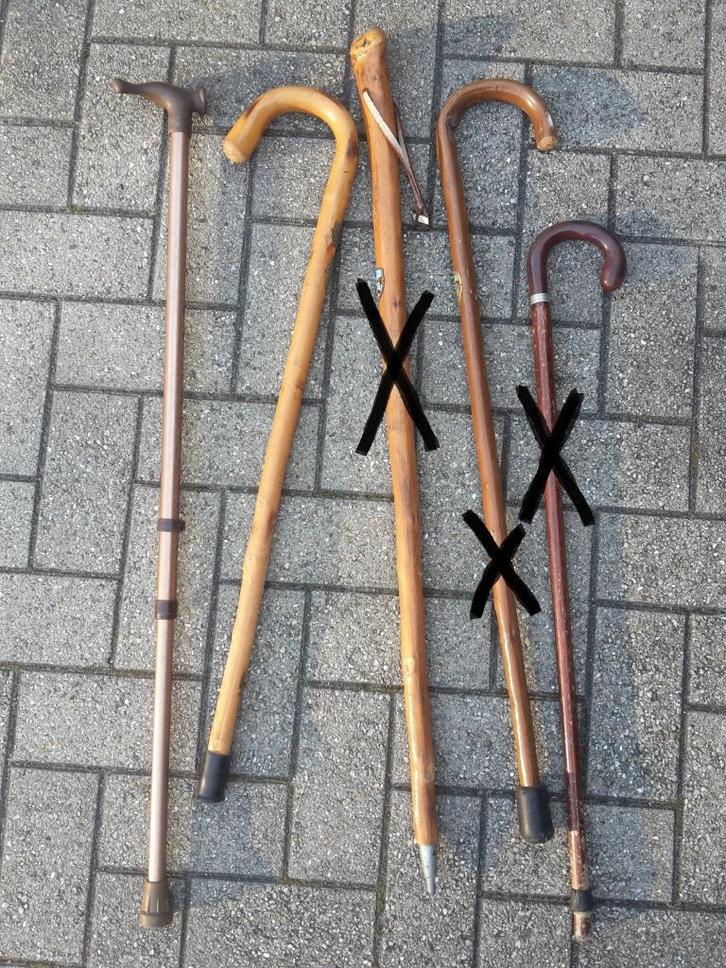 Mooie oude houten wandelstokken, gebruikte staat, decoratief, Antiek en Kunst, Antiek | Overige Antiek, Ophalen of Verzenden