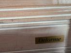 Prachtige dressoir, eettafel en barkast - merk : Delorme, Ophalen, Gebruikt, Ceruse meubelen, 4 tot 6 stoelen