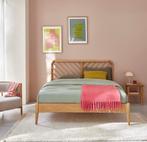 Bed (Massief eiken), Ophalen, 140 cm, Zo goed als nieuw, Twijfelaar