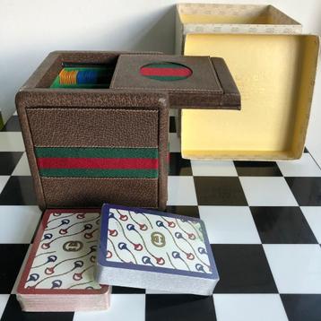 GUCCI - POKER CUBE original en cuir (années 1970)