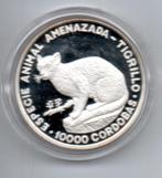 Nicaragua, 10000 Cordoba, 1990, zilver (proof) oplage 5000, Postzegels en Munten, Munten | Amerika, Zilver, Losse munt, Verzenden