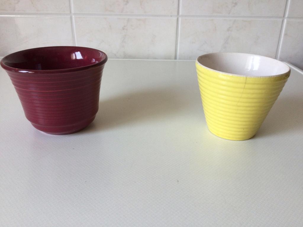 Twee bloempotten - cachepots, Jardin & Terrasse, Pots de fleurs, Utilisé, Enlèvement ou Envoi