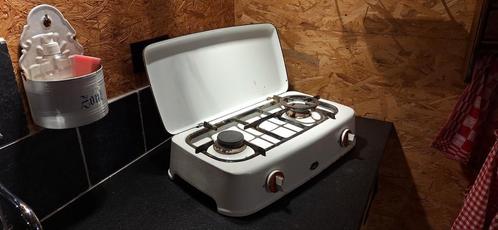 Retro gasvuur 2 bekkens, ideaal voor mancave, Antiek en Kunst, Antiek | Email, Ophalen