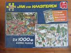 Doos met 2 Van Haasteren puzzels van 1000 stukjes, Hobby en Vrije tijd, Ophalen of Verzenden, 500 t/m 1500 stukjes, Zo goed als nieuw